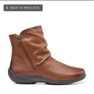 hotter Chestnut Brown Slouch Leather Ankle Bootie